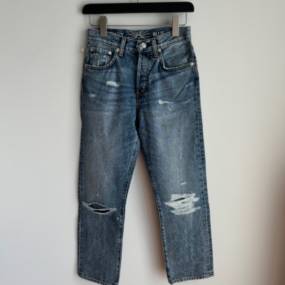NWT DAILY BLUE/  Adriano Goldschmied JEAN HYPE IN Tempest Distressed SZ 24 - Picture 6 of 13